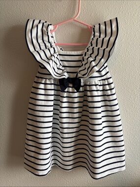 Toddler Girl’s Janie and Jack Striped Ponte Dress, 3